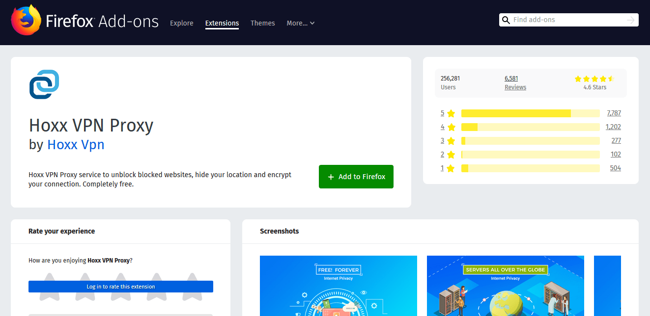 Hoxx VPN Plug-in für Firefox
