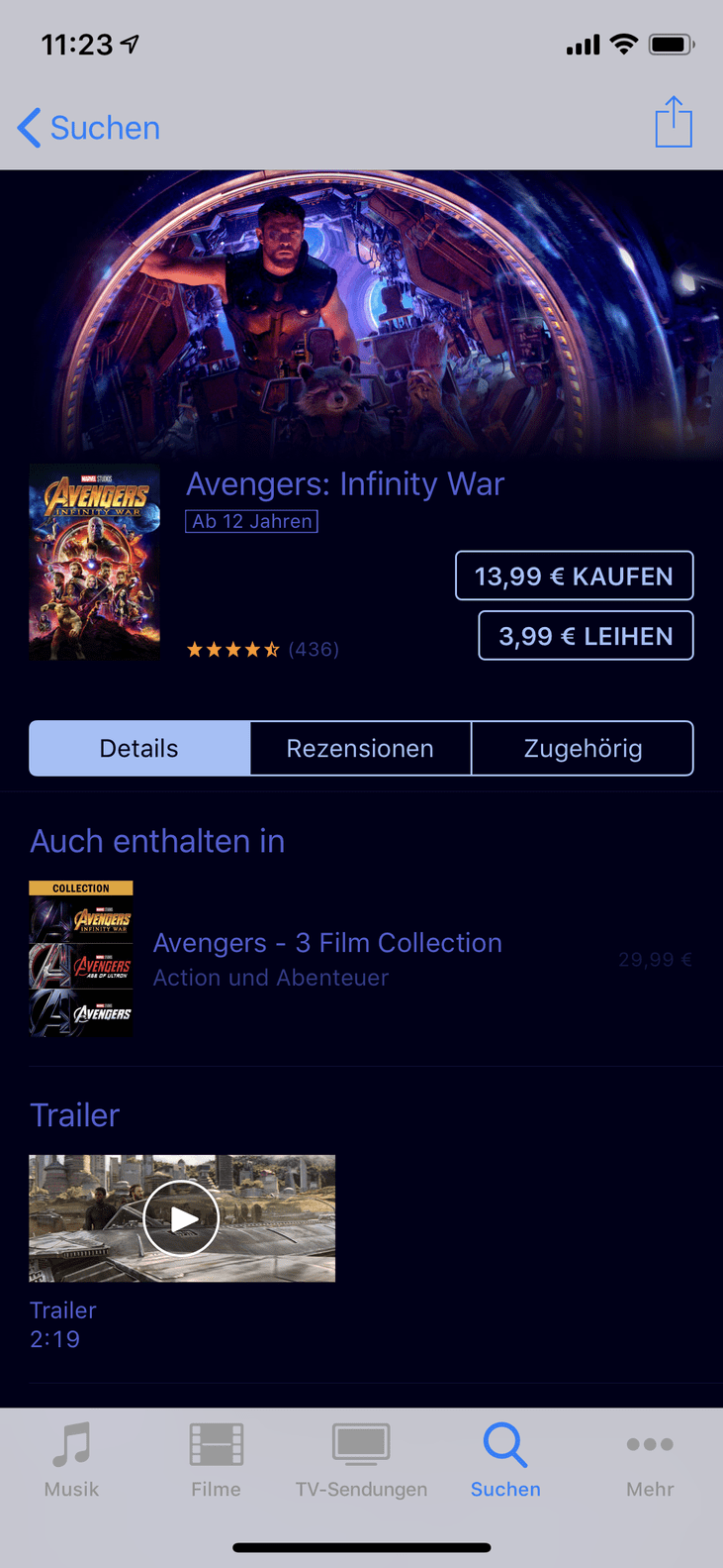 iTunes – Avengers-Movie zum Kaufen oder Ausleihen