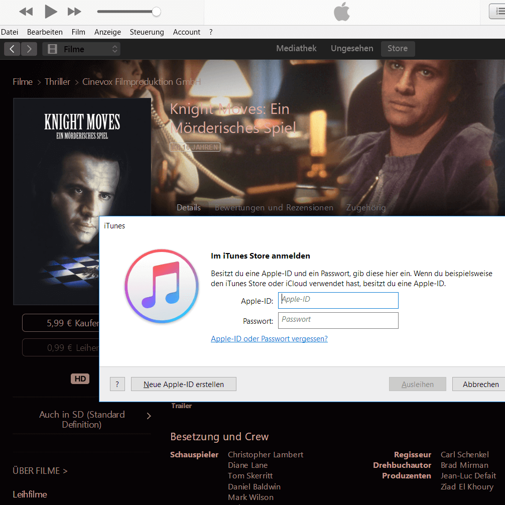 iTunes – AppleID erstellen