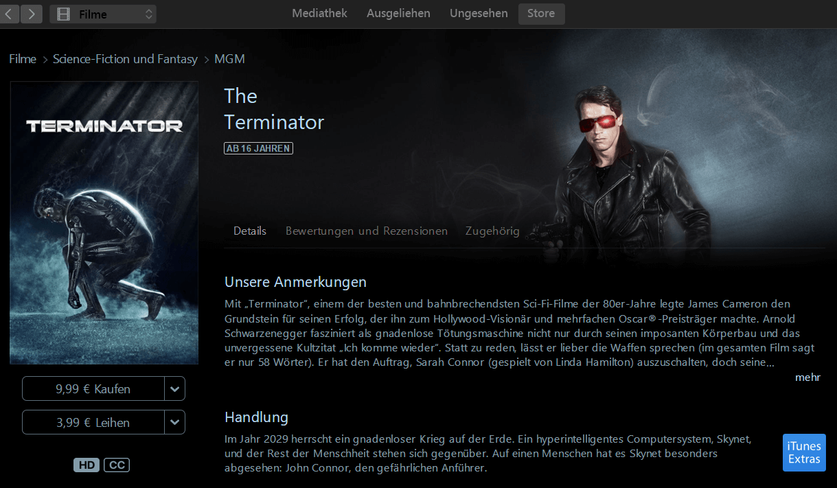iTunes – Film-Detailseite
