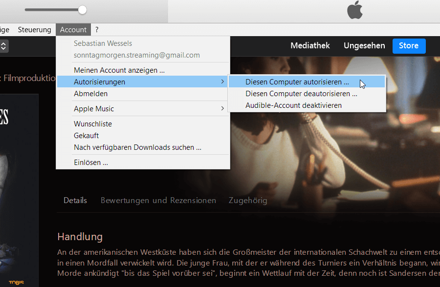 iTunes – Computer autorisieren