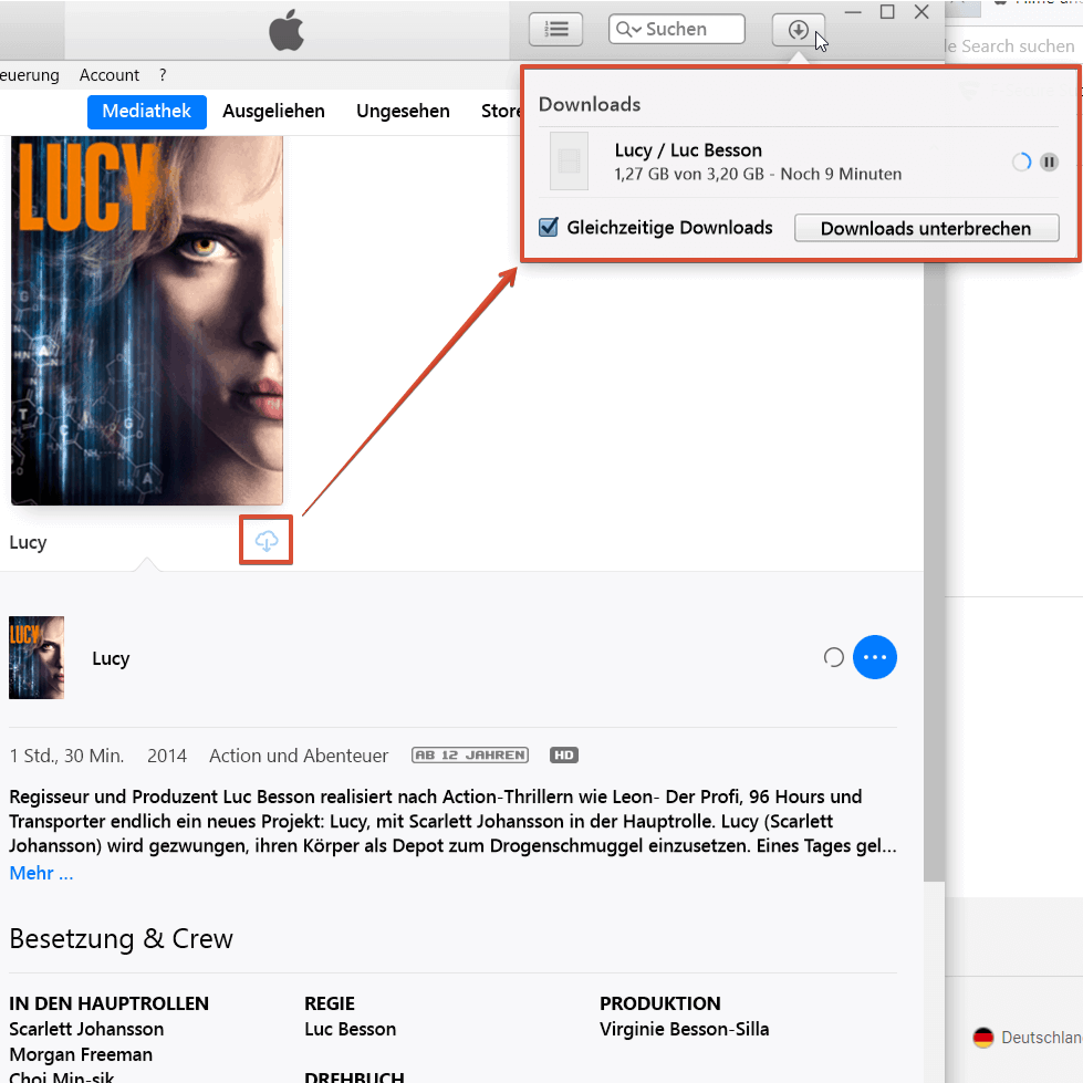 iTunes – Film herunterladen