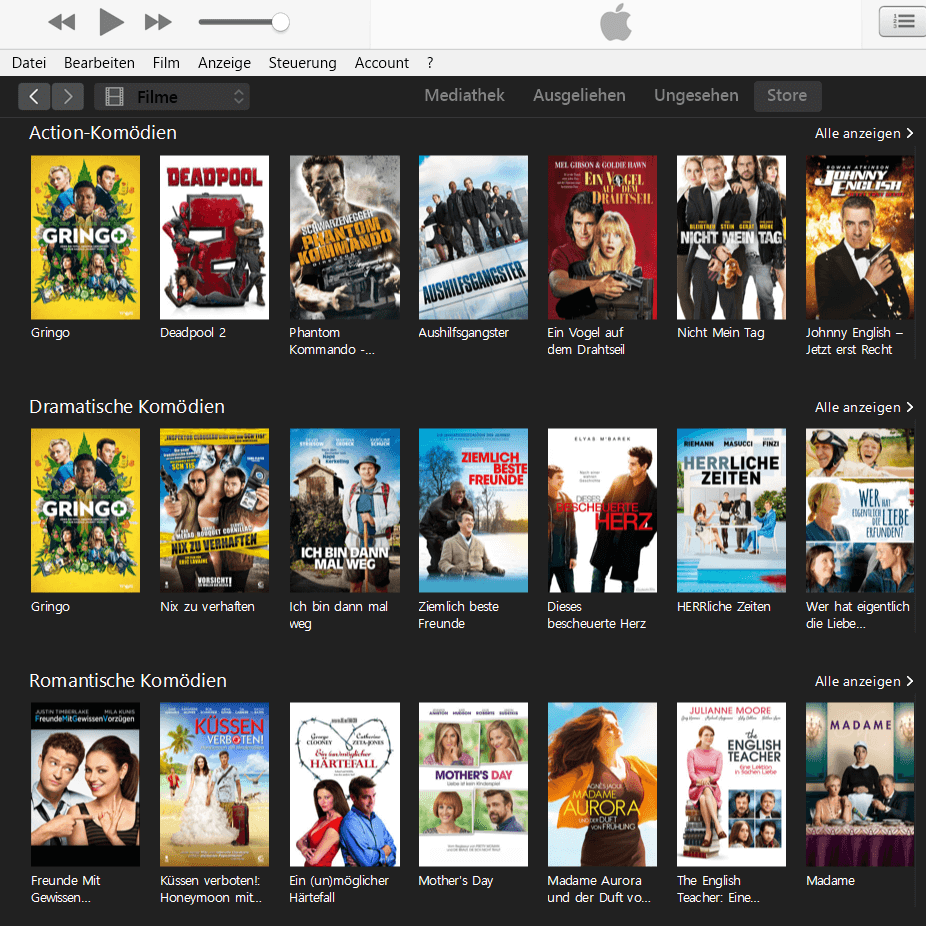 iTunes – Filme aus Komödien-Genre