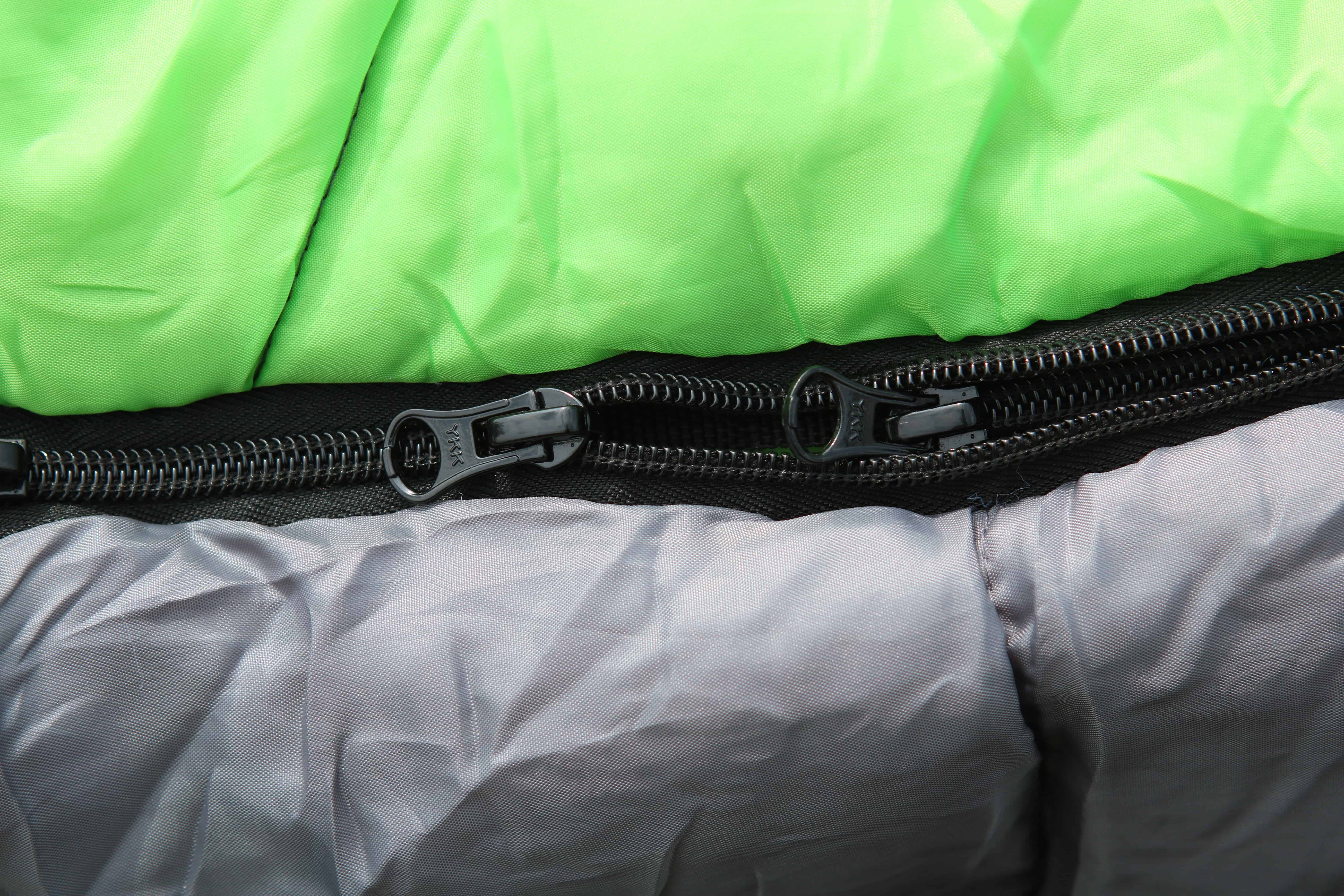 Der Norskskin Schlafsack - Doppelreißverschluss am Fußbereich offen