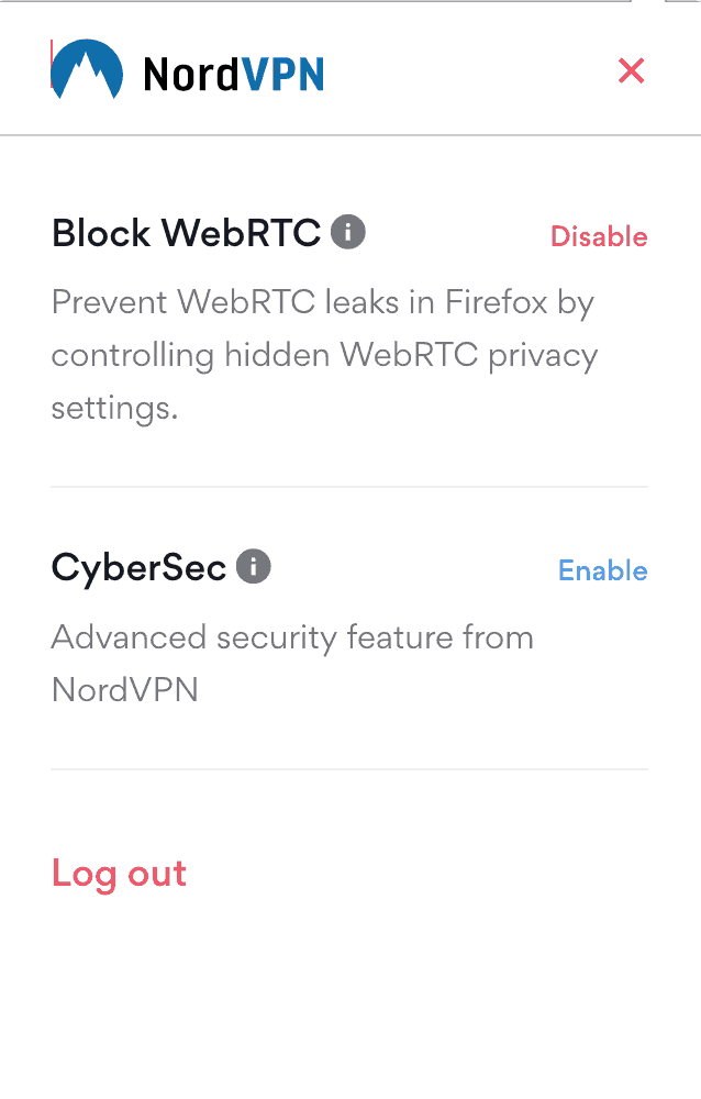 WebRTC bei NordVPN Firefox-VPN