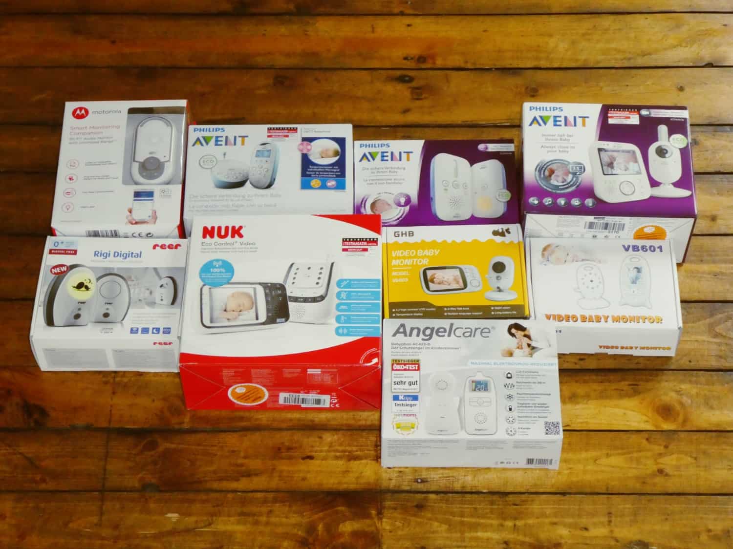Babyphone Test – Verpackungen aller Geräte