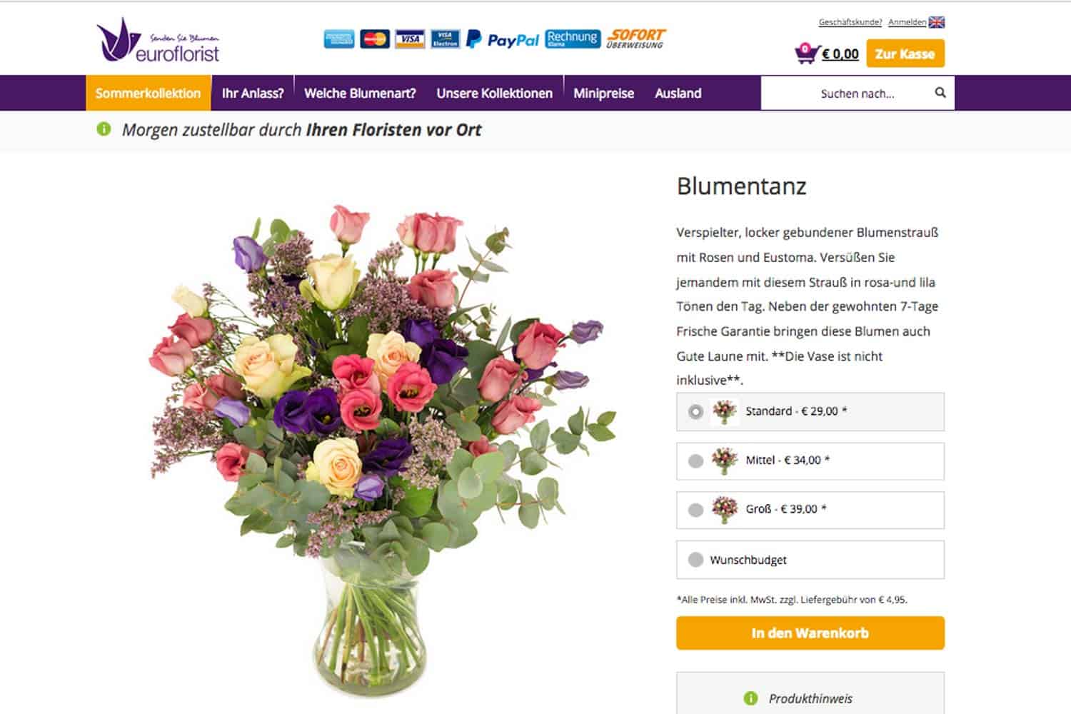 Euroflorist Strauss Blumentanz