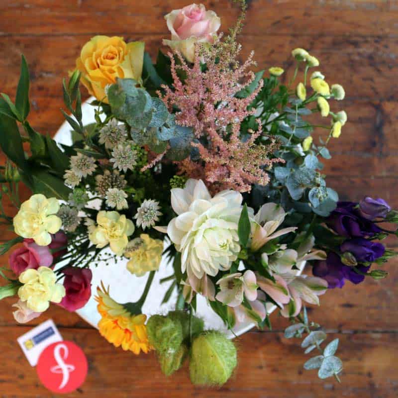 Lidl-Blumen - Strauß Draufsicht, Tag 1