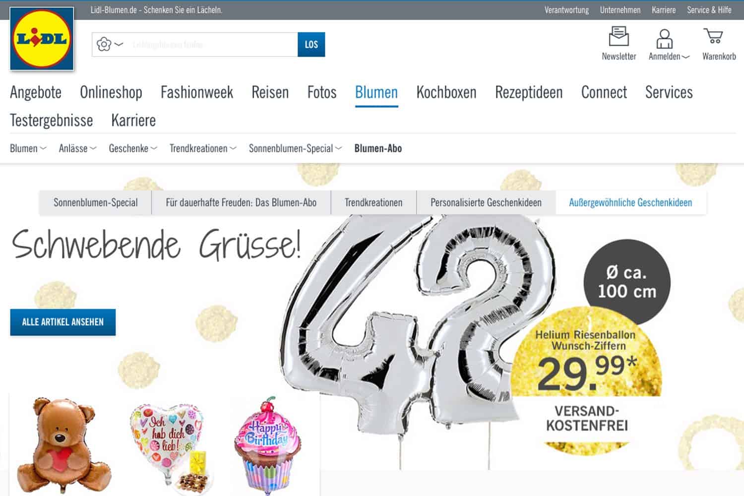 Lidl schwebende Gruesse