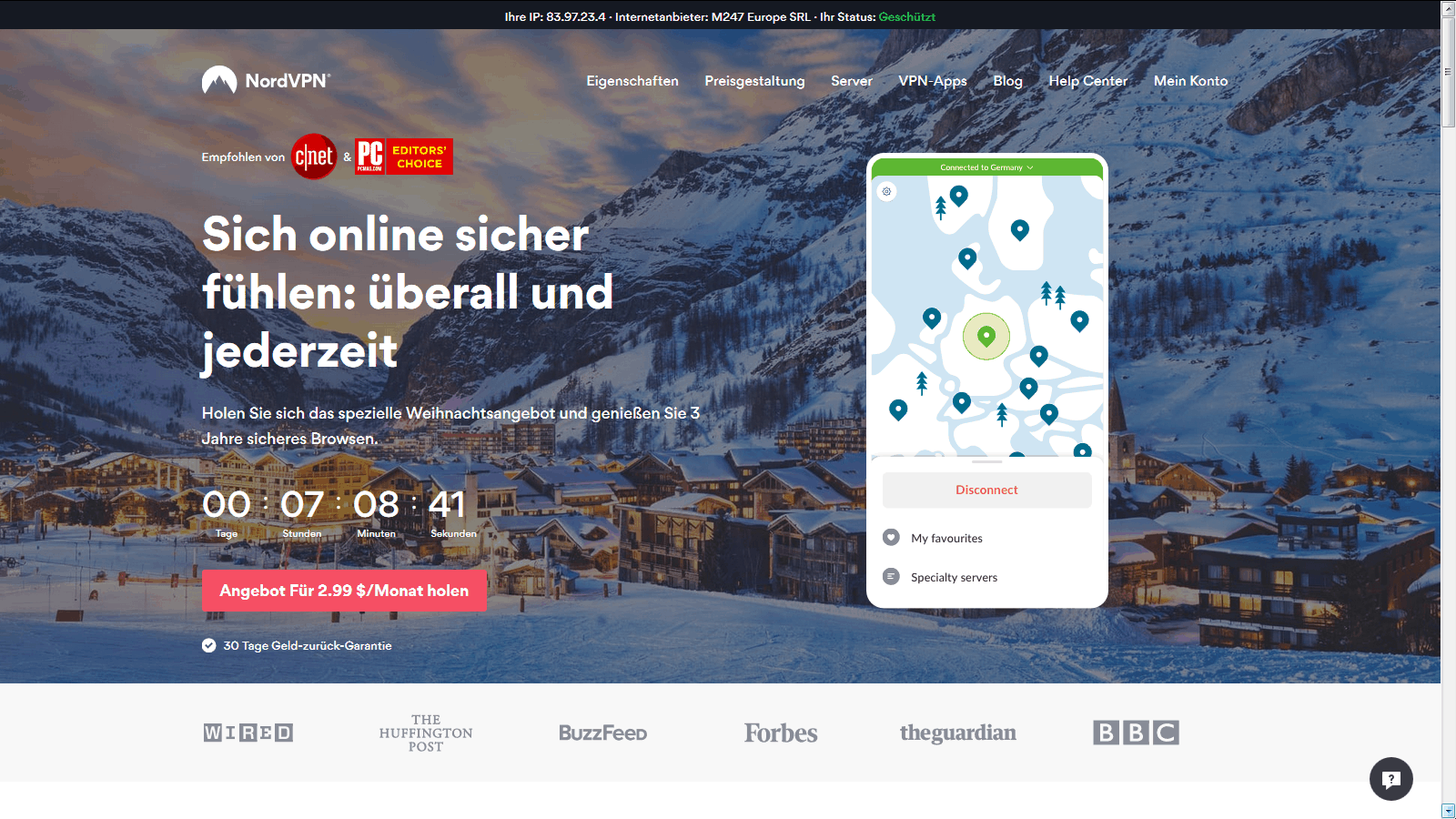 Top 5 VPN Schweiz NordVPN Website
