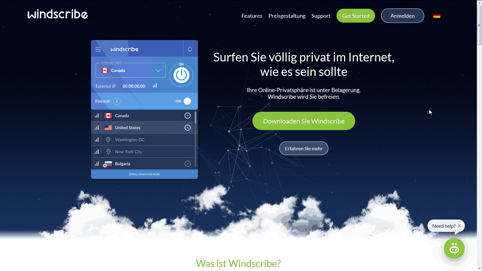 Top 5 VPN Schweiz Windscribe Website