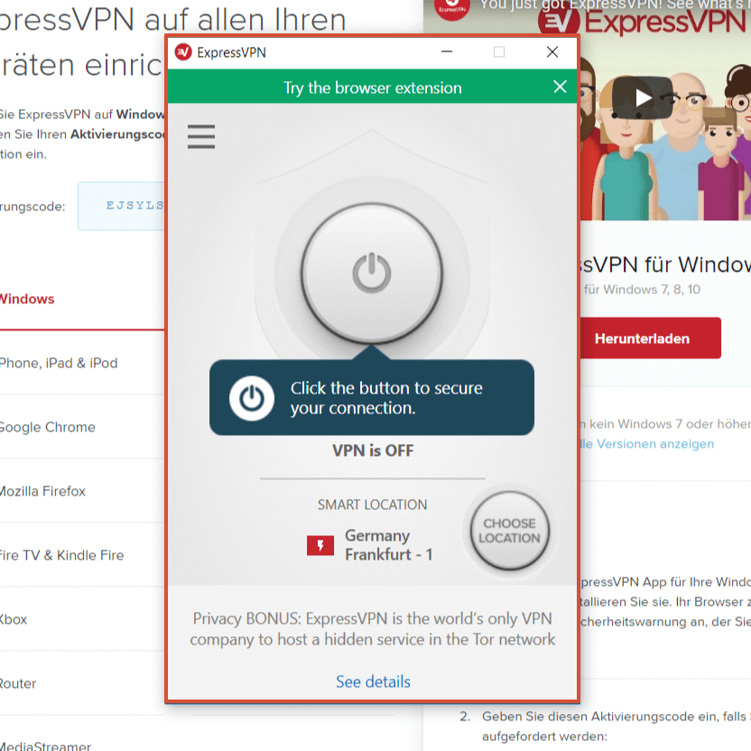 ExpressVPN Button