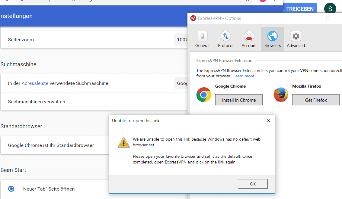 ExpressVPN Standardbrowser