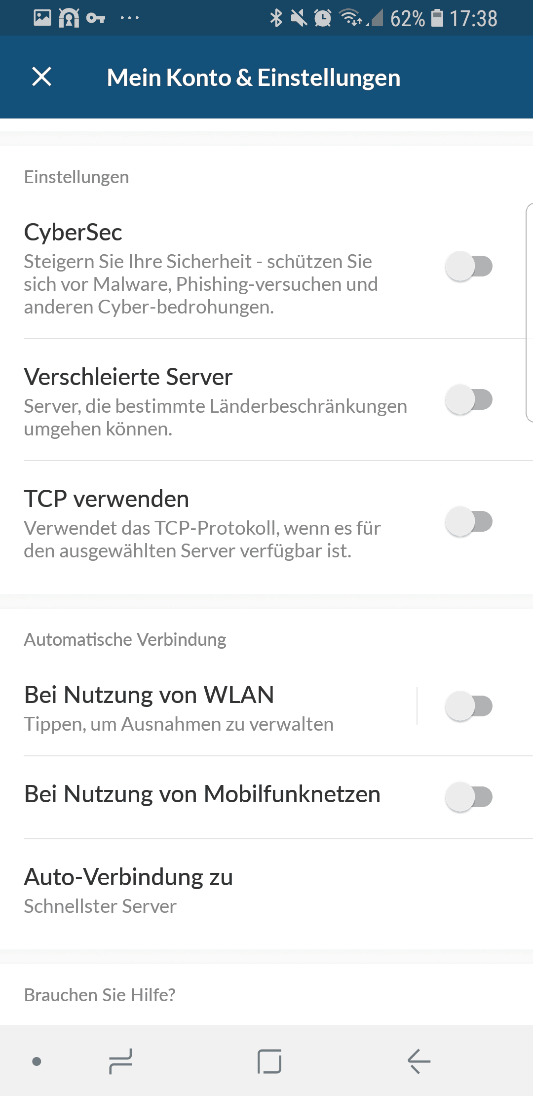 NordVPN – App-Einstellungen