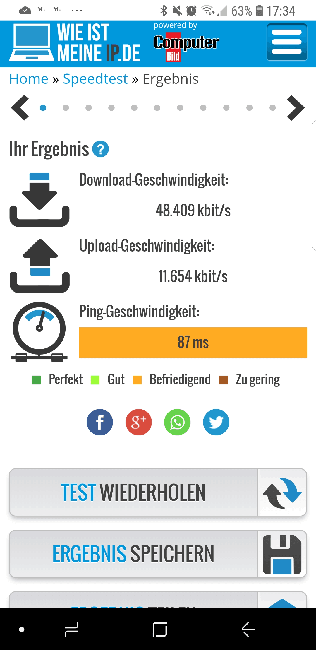 NordVPN – Speedtest ohne VPN