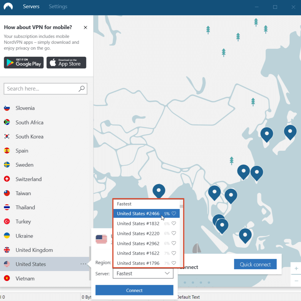 NordVPN – US-Server, 5 Prozent