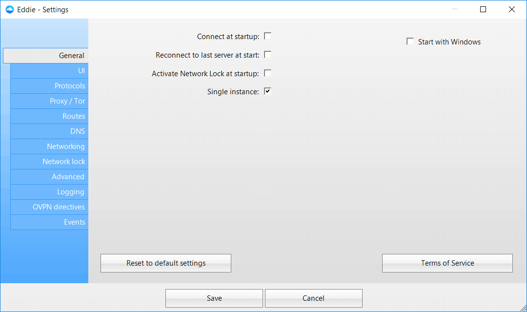 AirVPN Eddie Settings