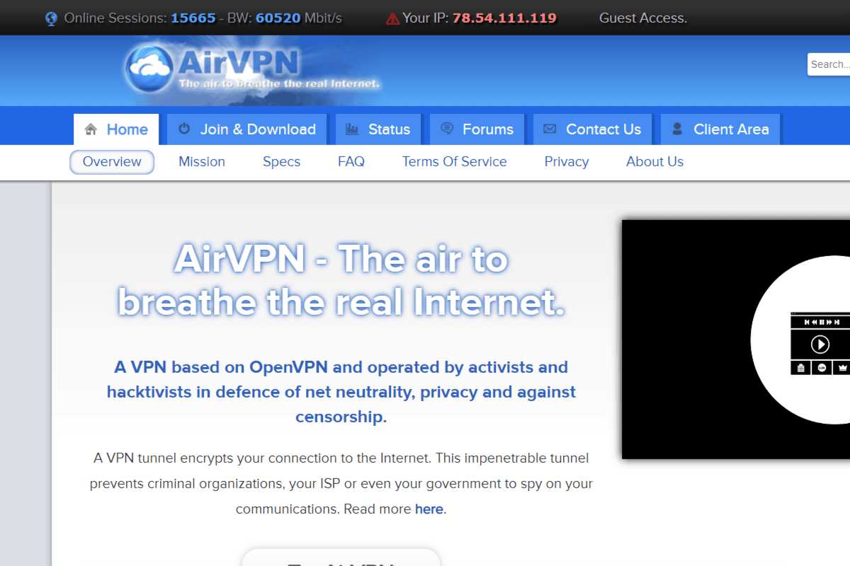 Provider Screenshot