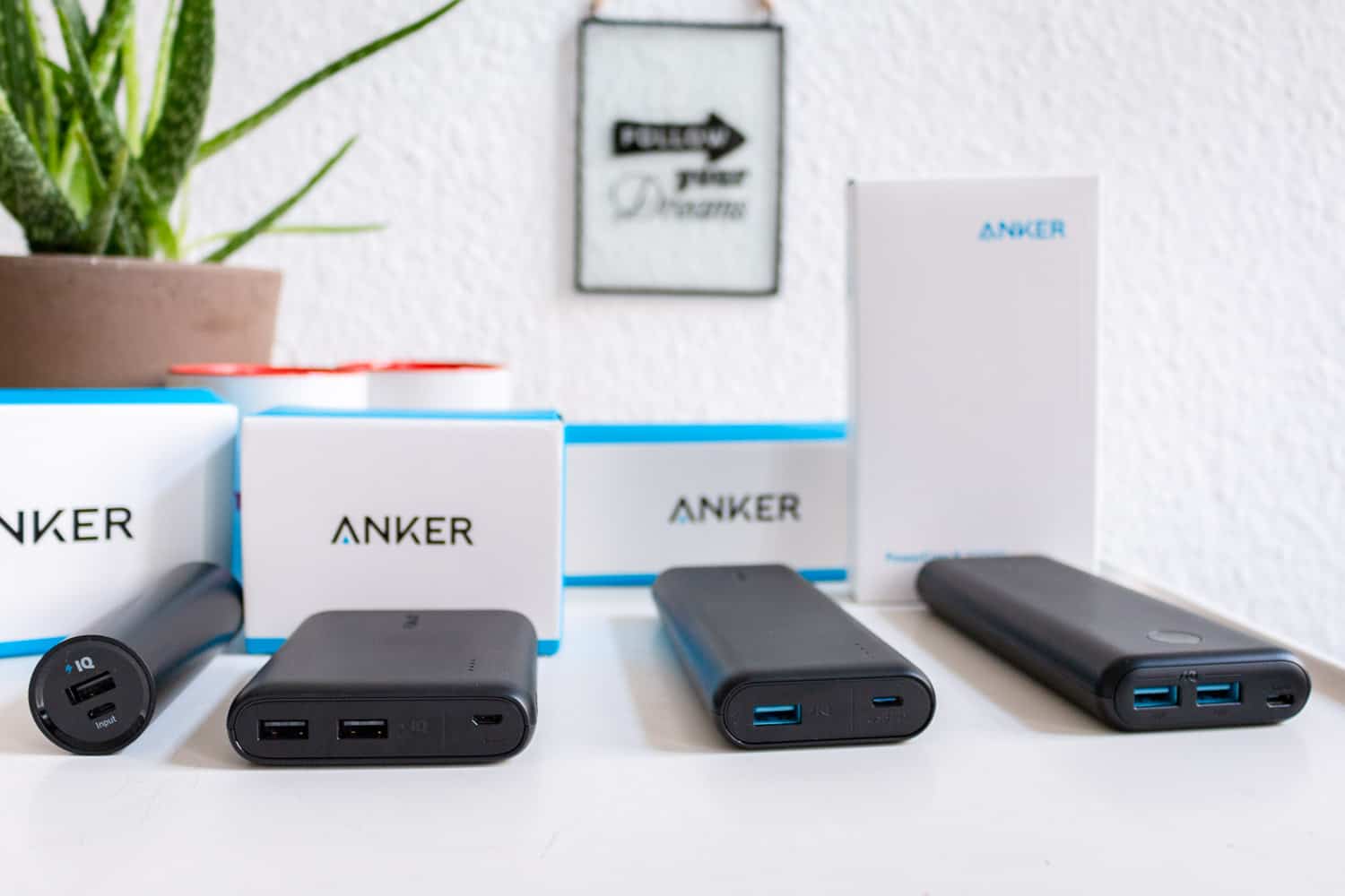 Anker-Powerbanks - Ansicht der PowerIQ-Anschlüsse