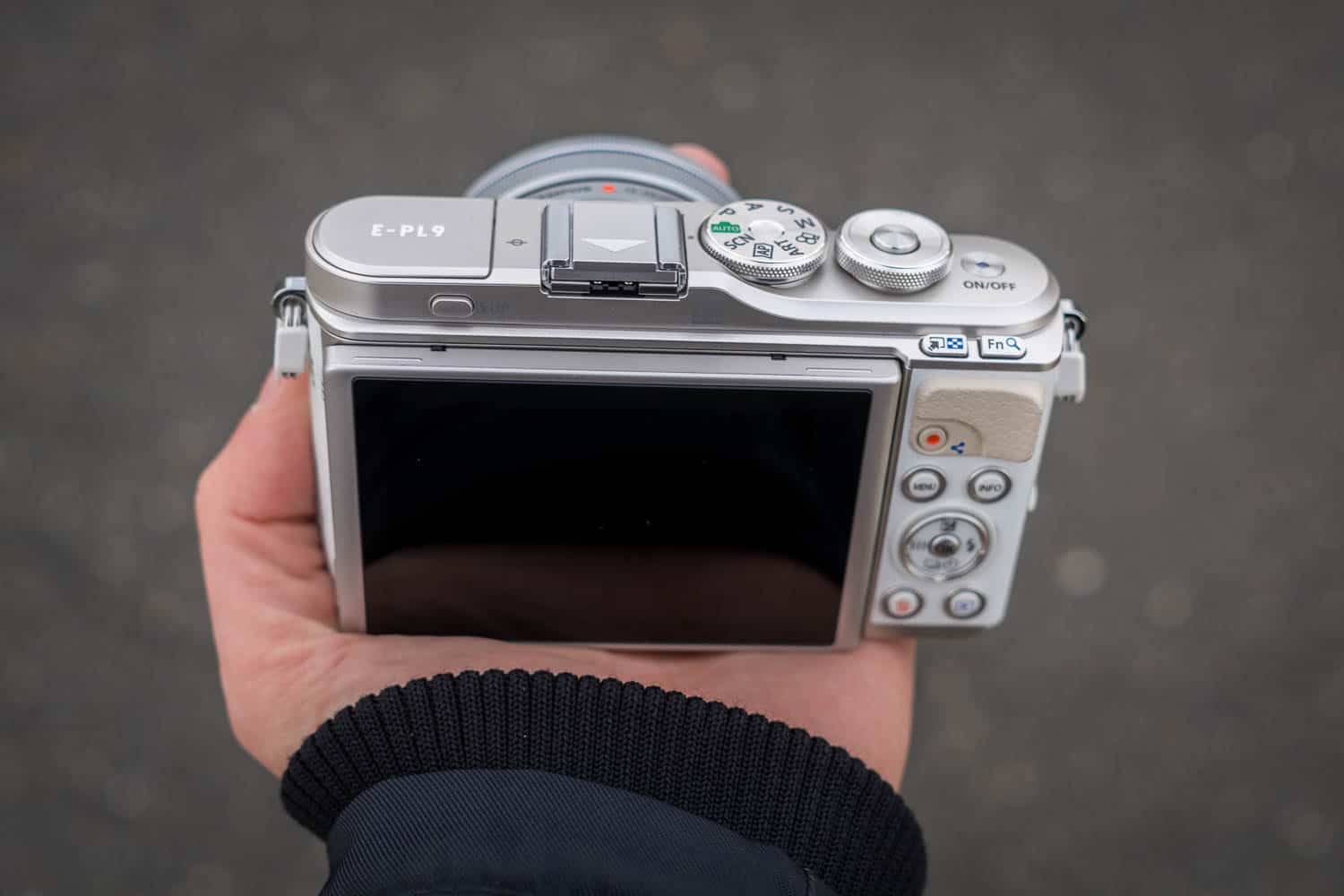 Olympus PEN E-PL9 in der Hand