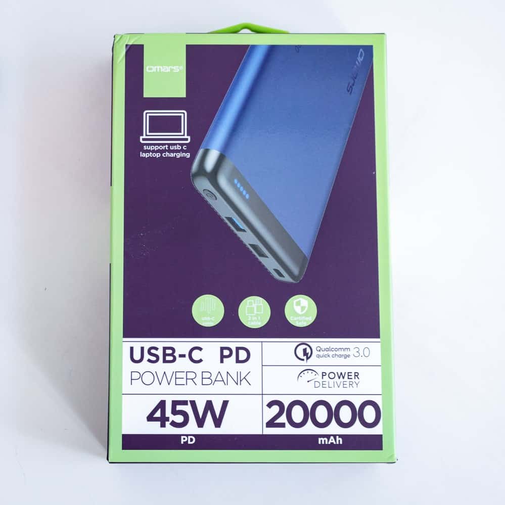Omars USB-Powerbank – Verpackung