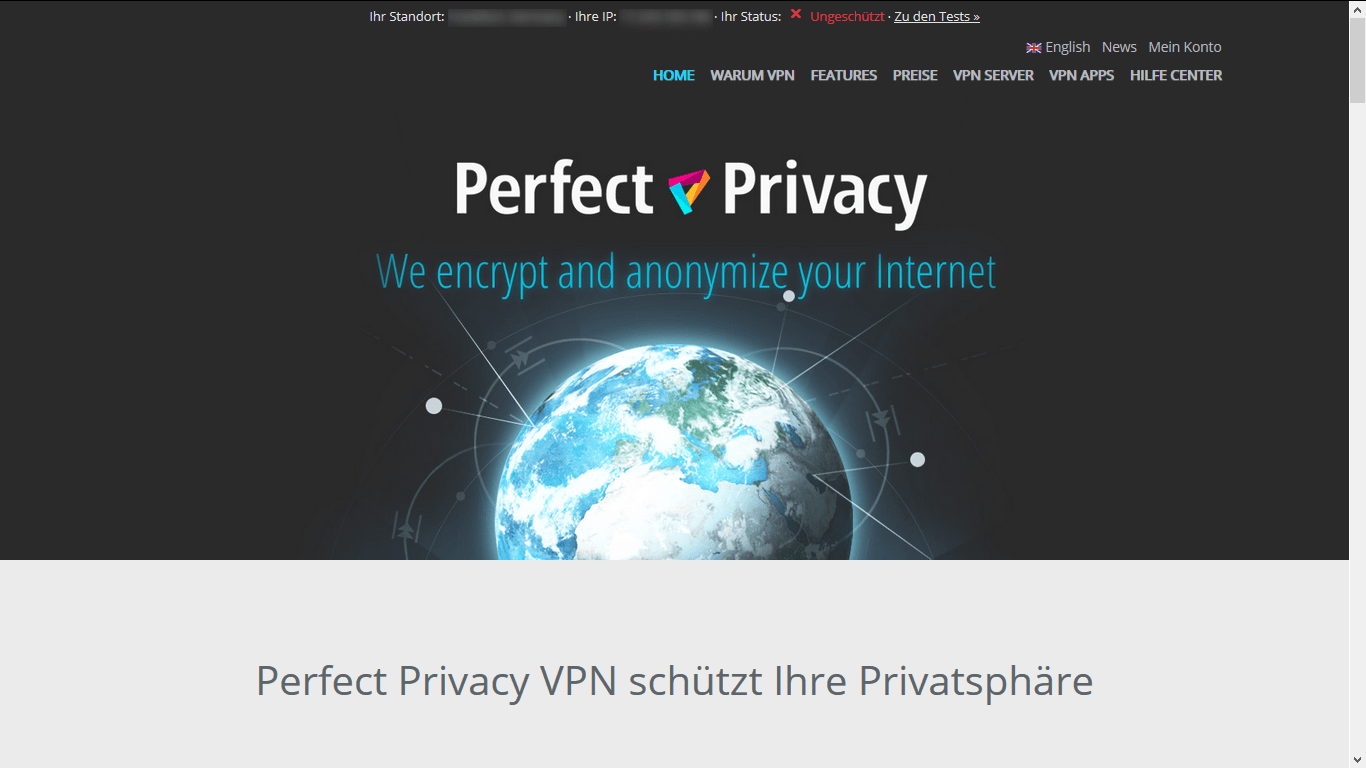 Perfect Privacy VPN Website