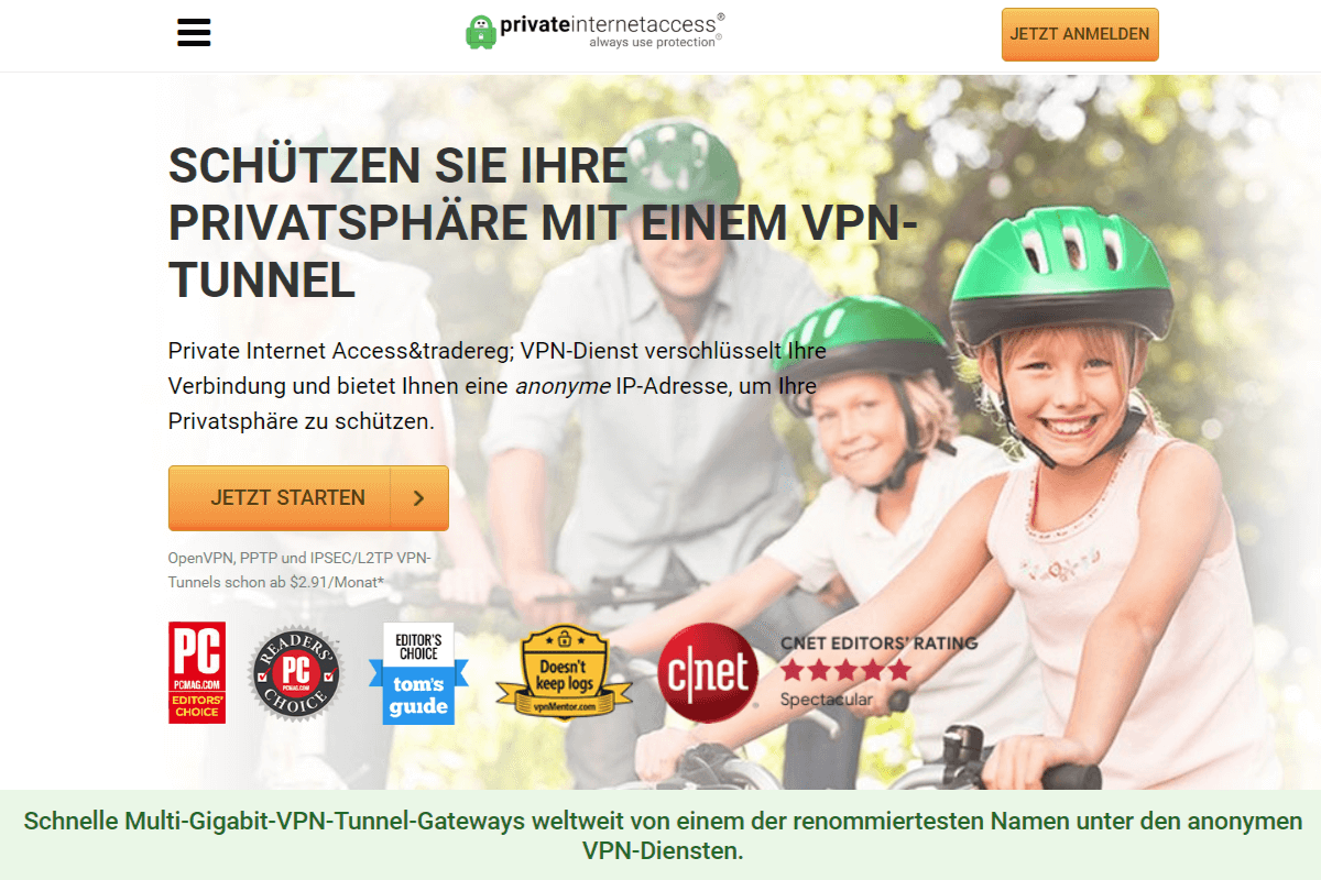 Private Internet Access Homepage