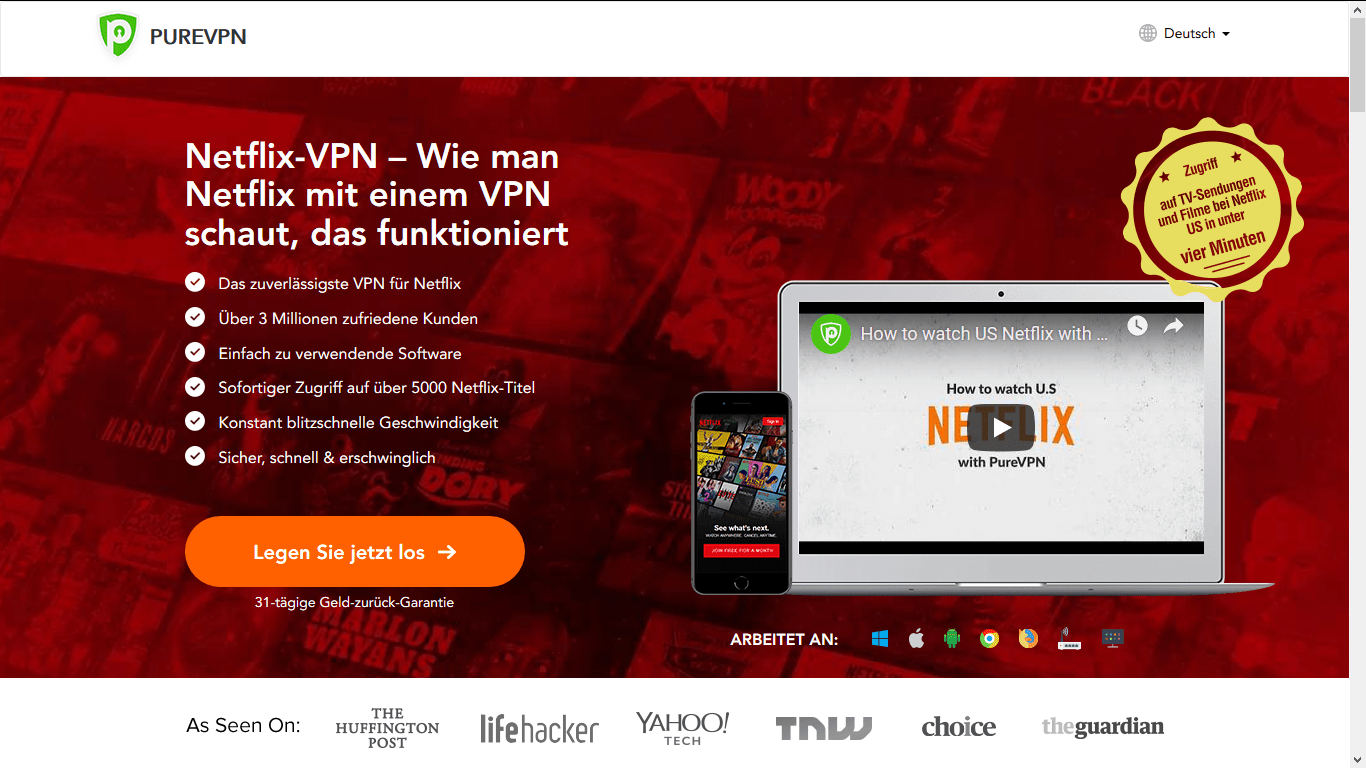 PureVPN Homepage