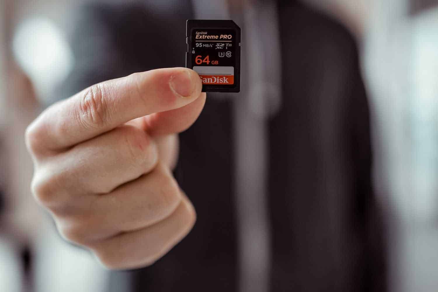SD Karte für Full HD Aufnahmen mit 64 GB