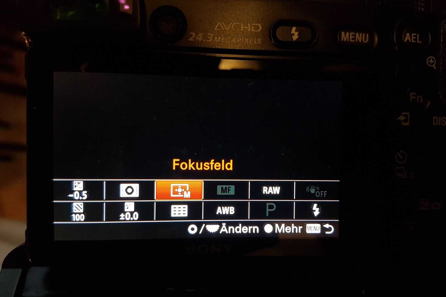 Sony Alpha 6000 Screenshot FN Menü
