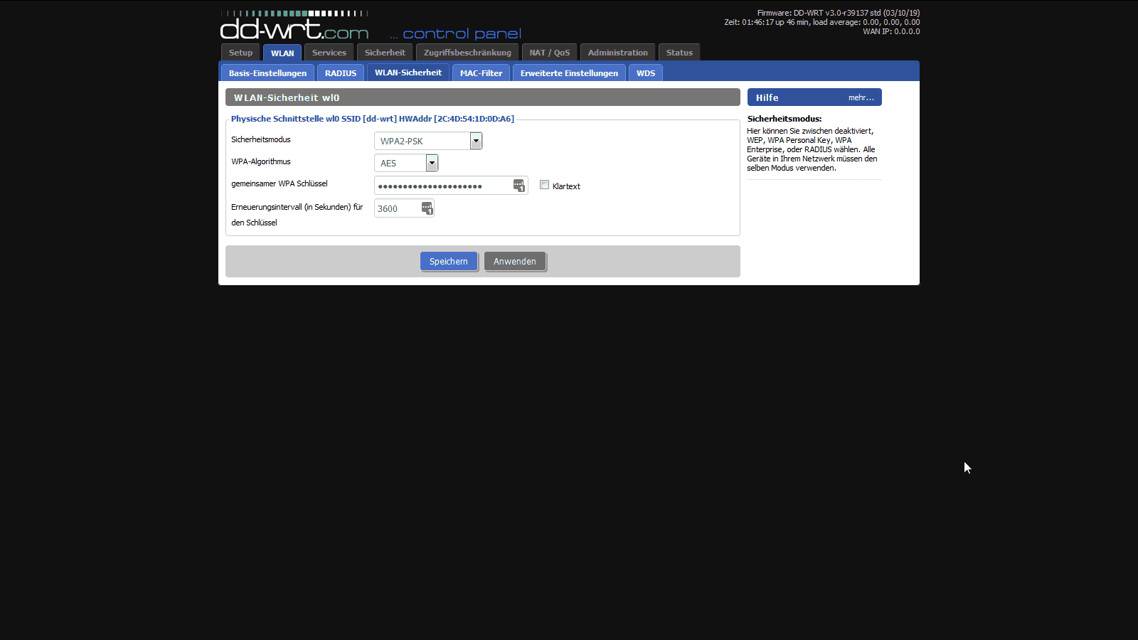 VPN auf Router einrichten DD-WRT Wlan Sicherheit