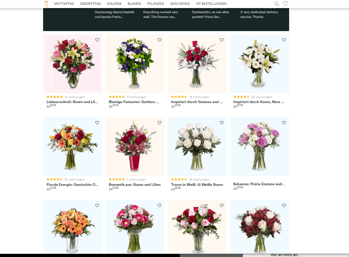 Blumen zum Geburtstag – FloraQueen Angebotsübersicht