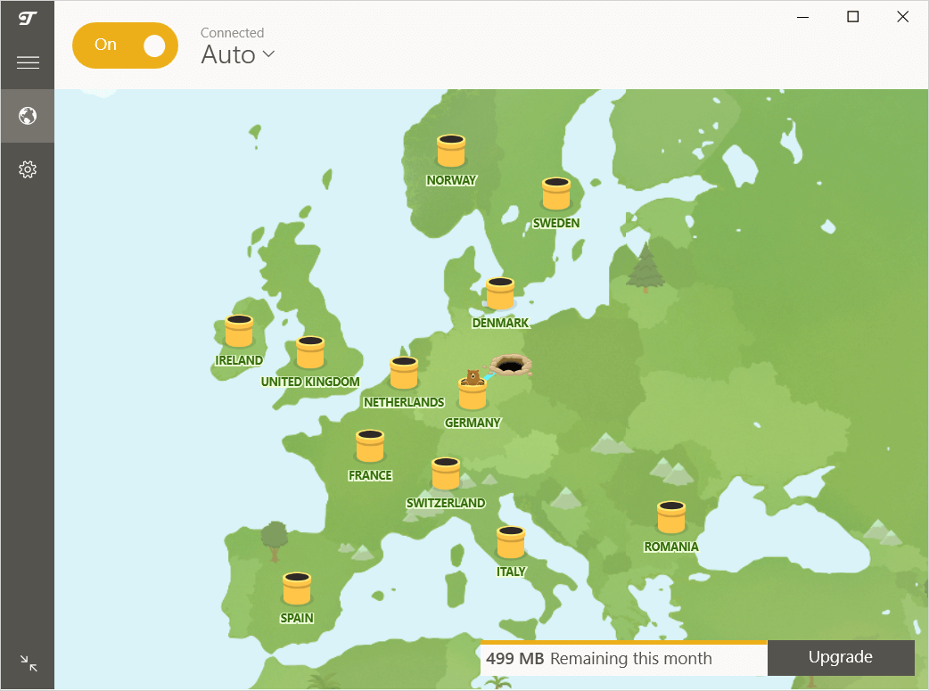 Tunnelbear Map
