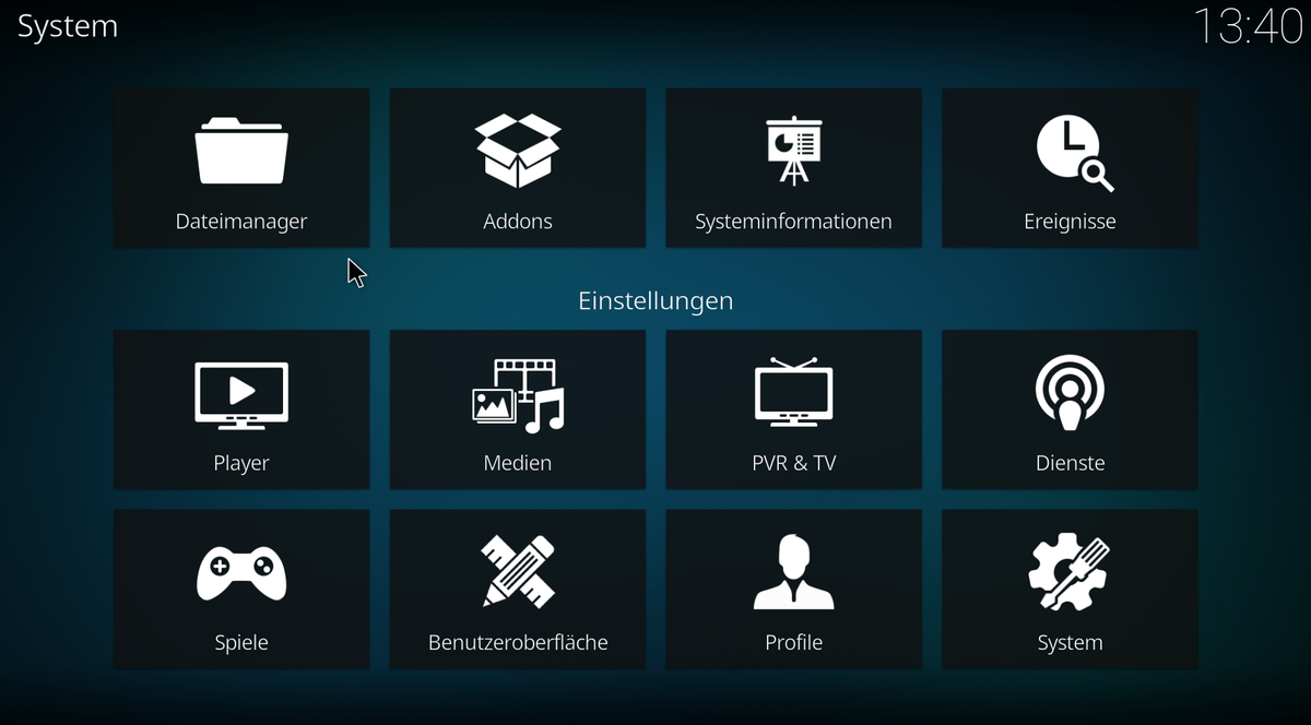 Kodi einrichten – Einstellungen