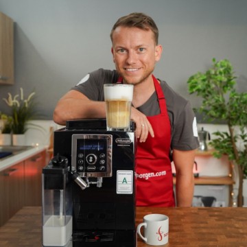 2-Tassen-Funktion Cappuccino auf Knopfdruck Herausnehmbare Br/ühgruppe Integriertes Milchsystem Digitaldisplay DeLonghi ECAM 23.466.B Kaffeevollautomat Schwarz