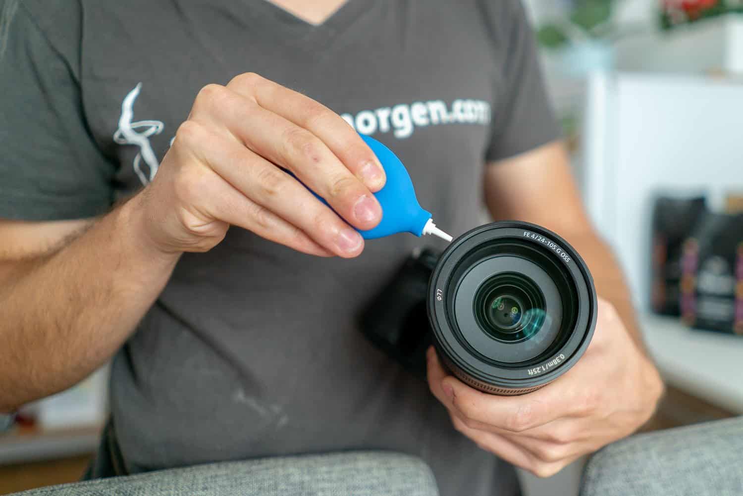 Objektivreinigung Airblower