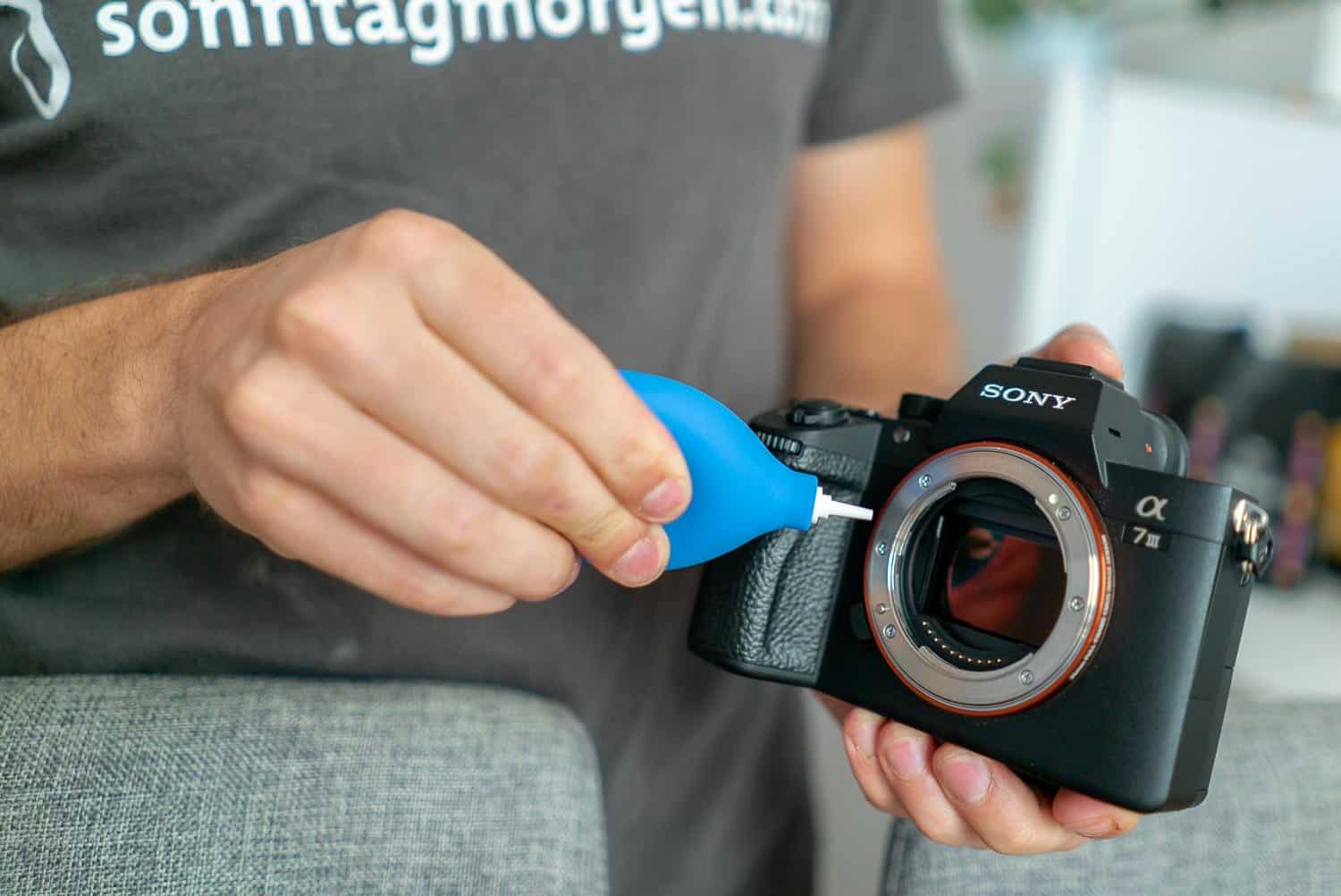 Sensorreinigung Blasebalg