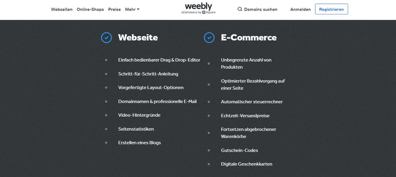 Weebly Pakete