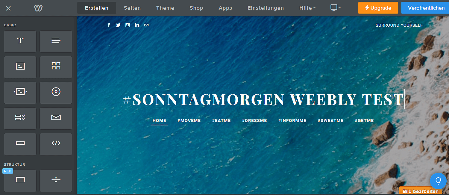 Weebly Editoransicht Basic