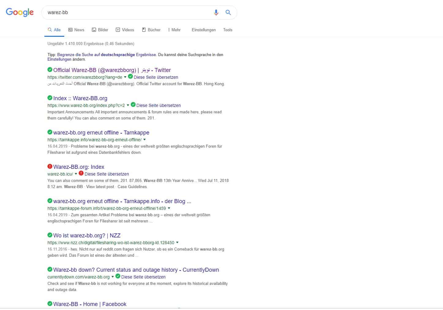 Bitfender Antivirus Plus Test Suchergebnisse