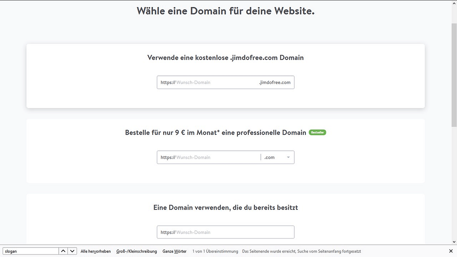 Jimdo Domain