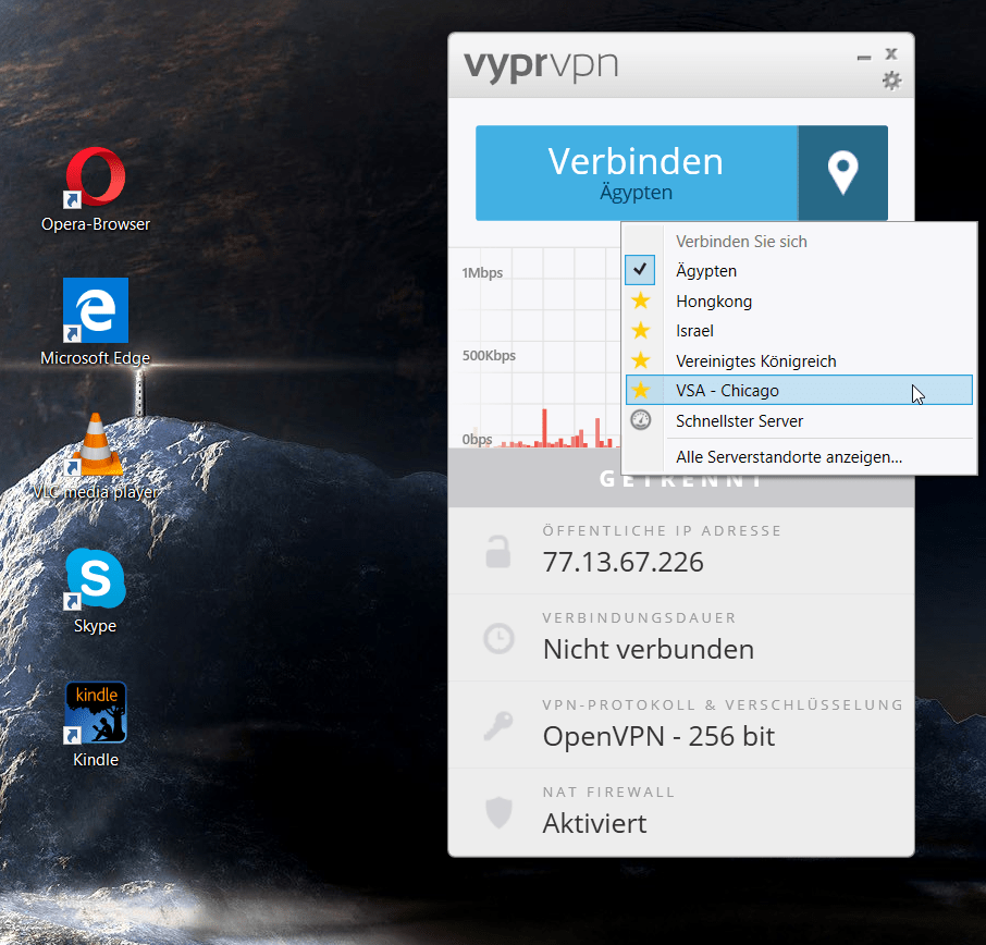 VyprVPN Favoriten