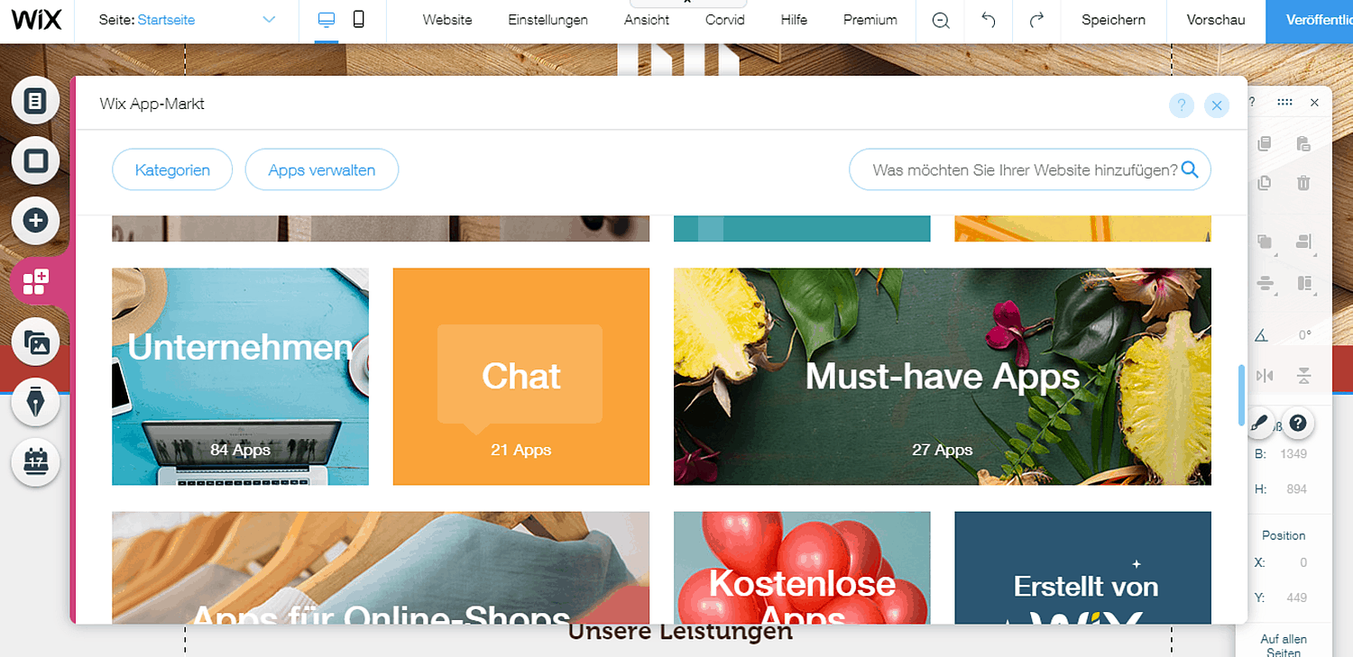 Wix App-Markt