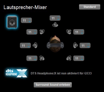 Gaming Headset Surround Skizze