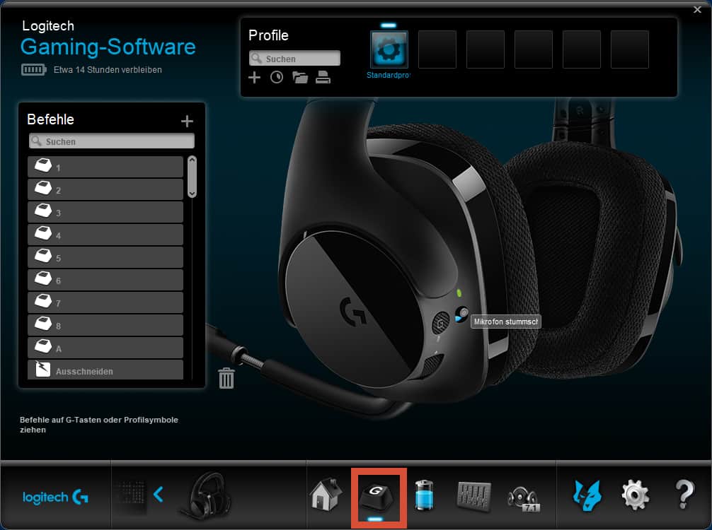 Logitech G533 LGS Taste belegen