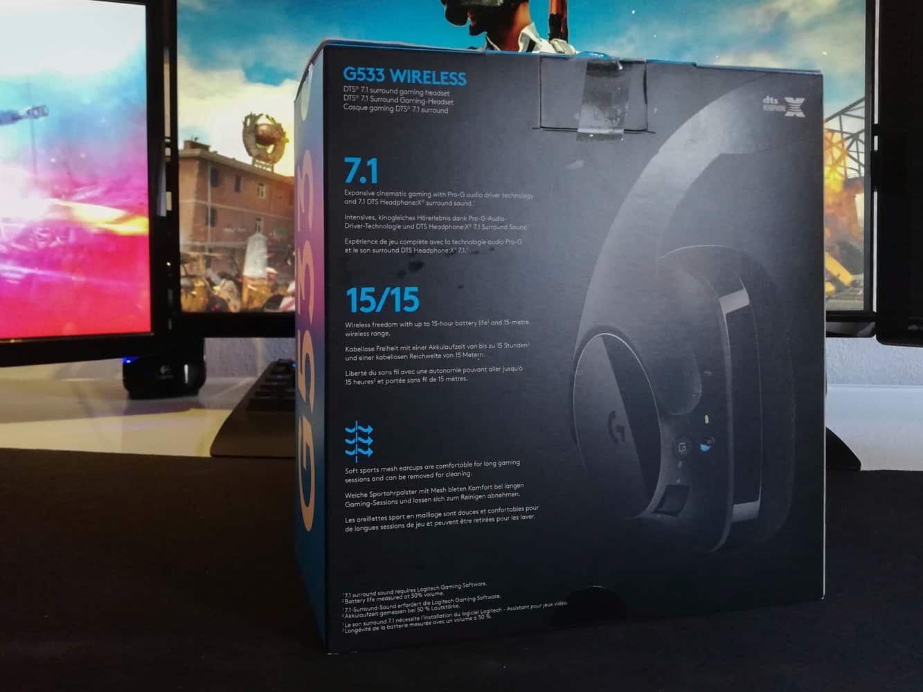 Logitech G533 Verpackung Rueckseite