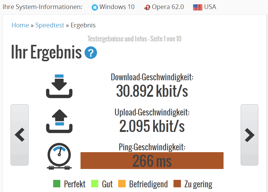 ProtonVPN Test - Speedtest US-Server mit Free-Account