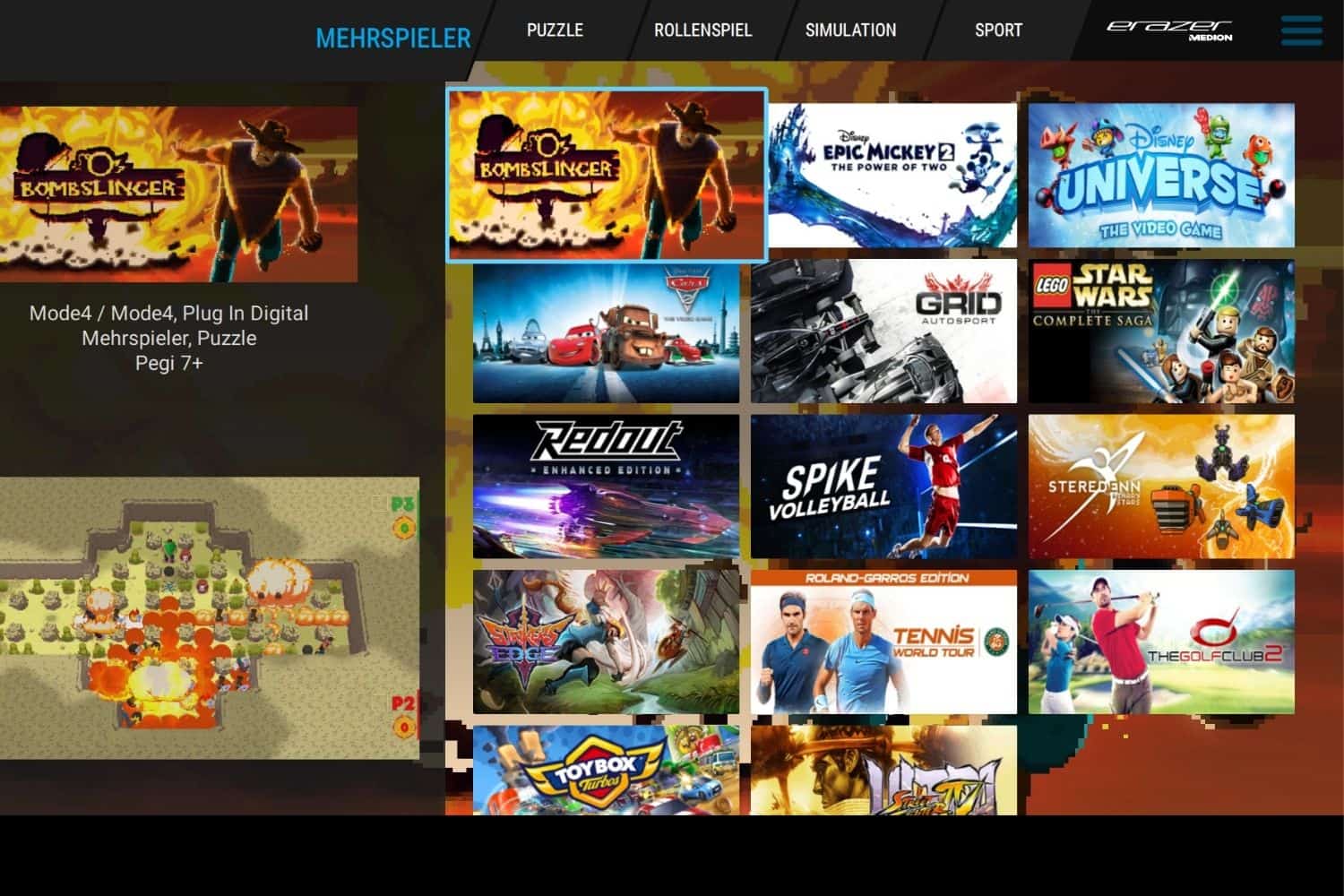 Medion Erazer Startseite alle Games